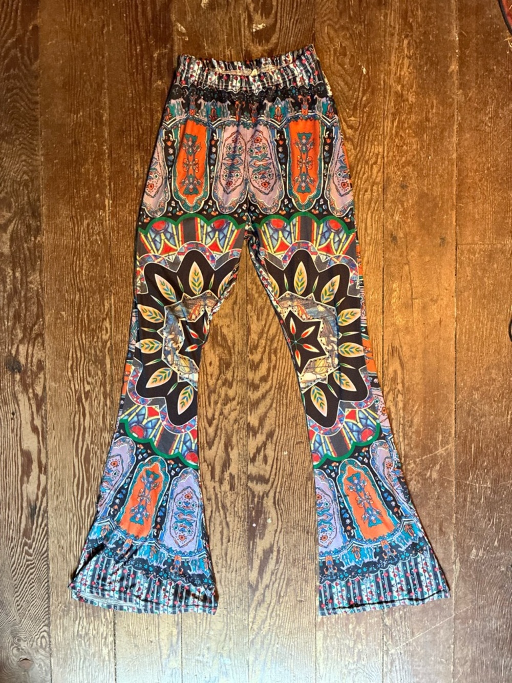 Girls Multicolor Boho Flare Leggings